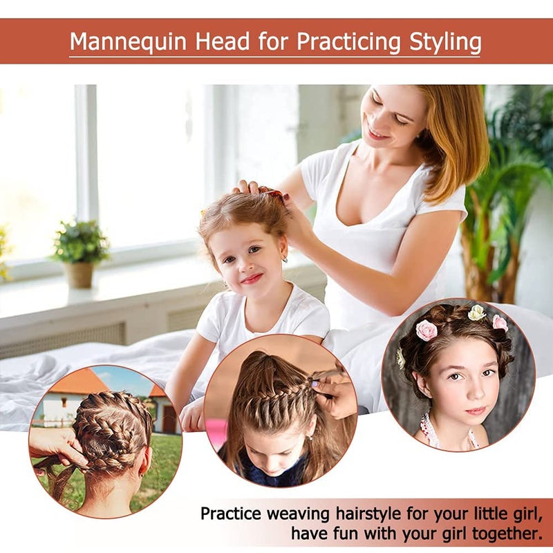 TopDirect 29" Red Hair Mannequin Manikin Head with Clamp Holder and Tools for Cosmetology, Hairdressing, Braiding Practice - Image 5